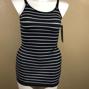 Maternity white striped nursing top one size